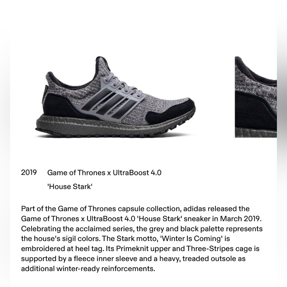 Game of thrones , Adidas Ultra boost men’s size 12